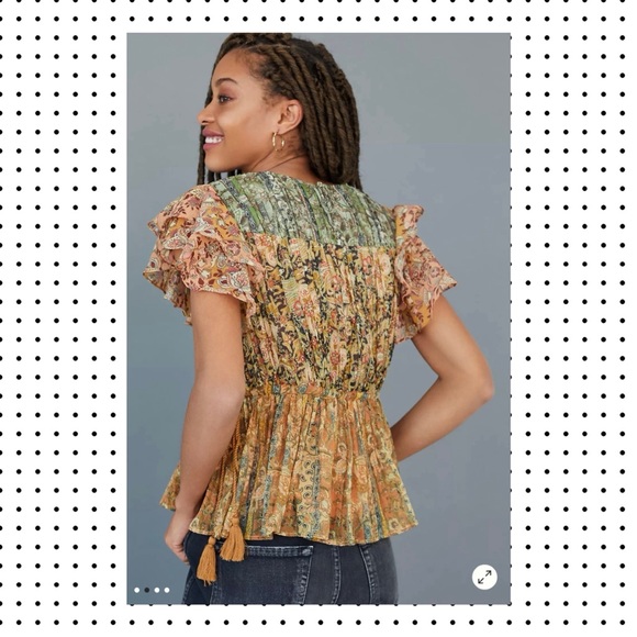 NWT Anthropologie x Le Me Be - Lara Pintucked Blouse 8 - Picture 4 of 11